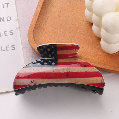 4th of July Stripe Hair Claw Clip Patriotic USA