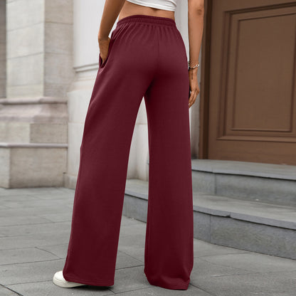 Women's Elastic Waist Wide Leg Pants Casual Loose Fit
