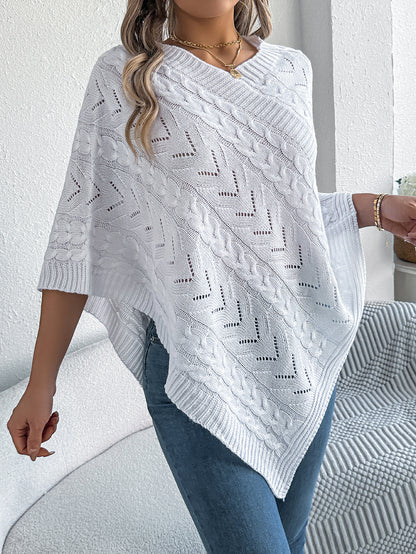 2025 Fall/Winter Cozy Poncho Knit Sweater Jacket