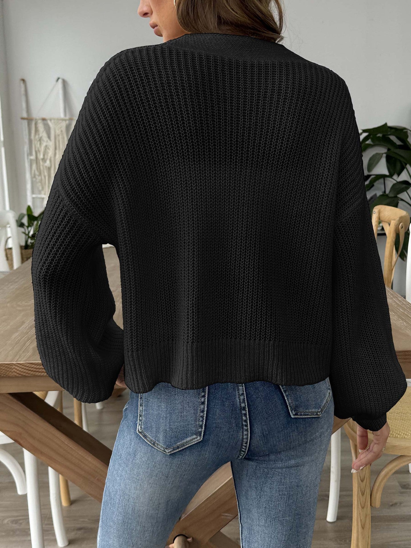 Floral Button-Up Cardigan | Cozy Crochet Trim Sweater