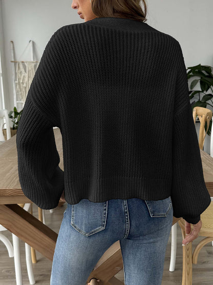 Floral Button-Up Cardigan | Cozy Crochet Trim Sweater