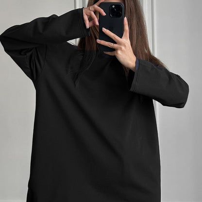 Loose Fit Cotton Long Sleeve Casual T Shirt for Women