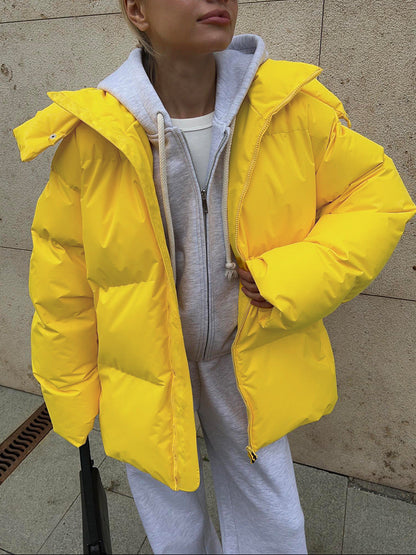 Women's Oversized Puffer Jacket Stand Collar Ultra Thick