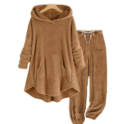 Women's Sherpa Fleece Hoodie Jogger Lounge Set