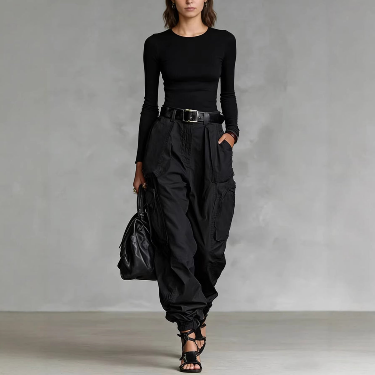 Women's High Waisted Baggy Cargo Pants Wide Leg