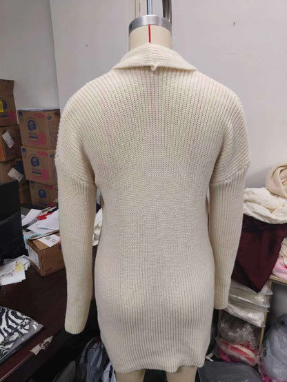 Women's Chunky Knit Oversized Long Cardigan with Pockets