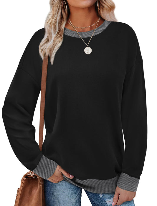 Customizable Colorblock Crewneck Casual Pullover Sweatshirt