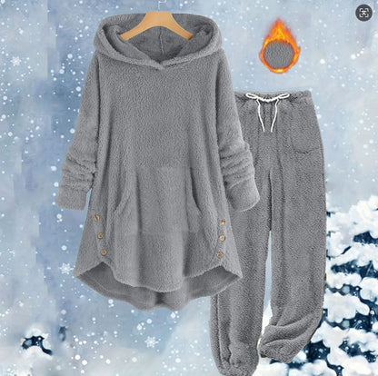Women's Sherpa Fleece Hoodie Jogger Lounge Set