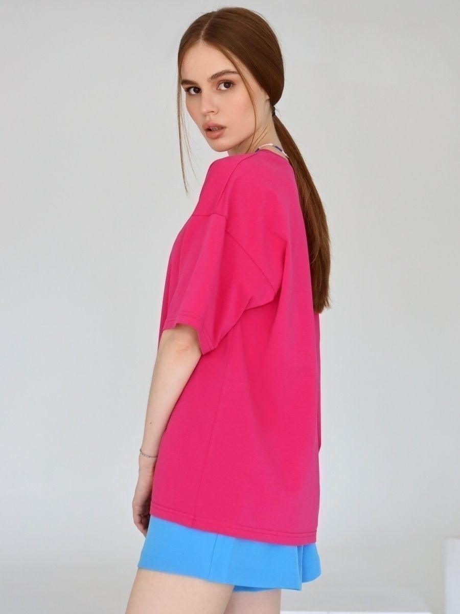 Solid Cotton T Shirt Loose Fit Crewneck Casual Top