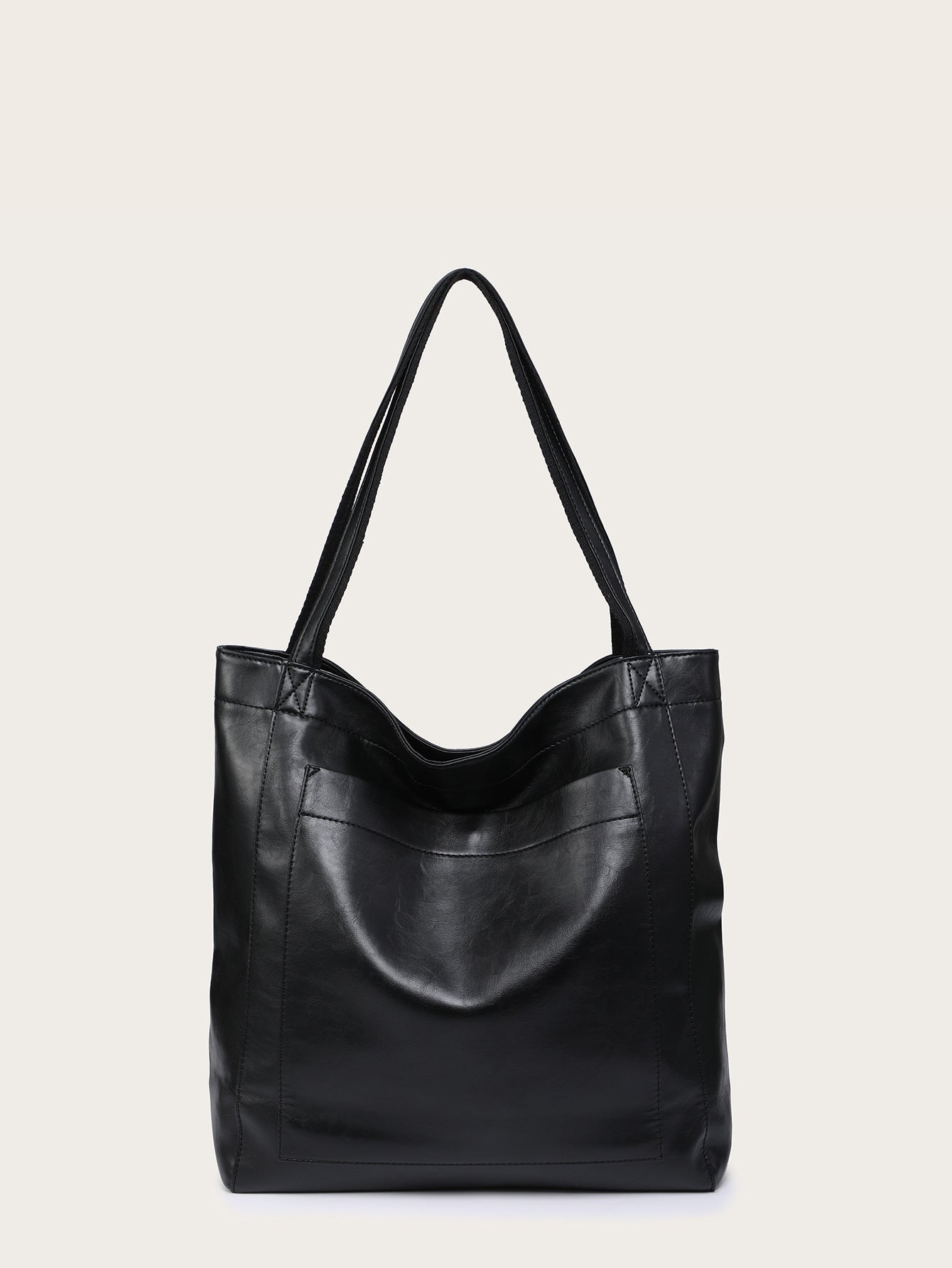 Vintage Soft Leather Tote Bag with Pocket Large Capacity