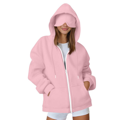 Oversized Zip Up Hoodie Women with Pockets