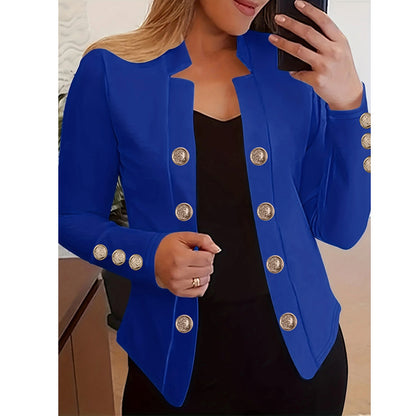 Women's Blazer Button Cuff Long Sleeve Jacket