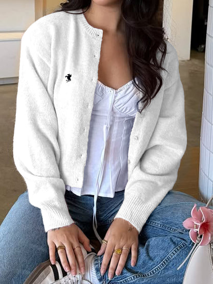 Casual Button Front Long Sleeve Knit Cardigan Sweater