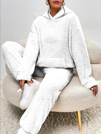 Women's Sherpa Hoodie Jogger Lounge Set