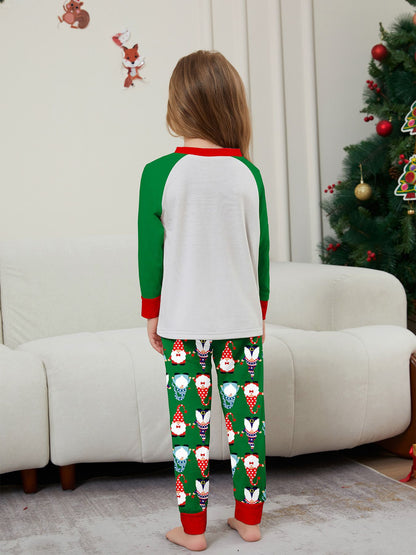 Santa Hat Alphabet Parent-child Printed Christmas Pajamas