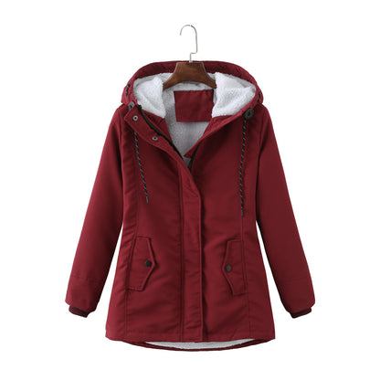 Women's Sherpa Lined Hooded Parka Plus Size Winter Coat