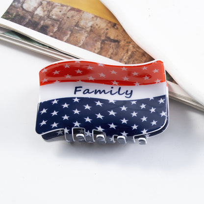 4th of July American Flag Hair Claw Clip USA