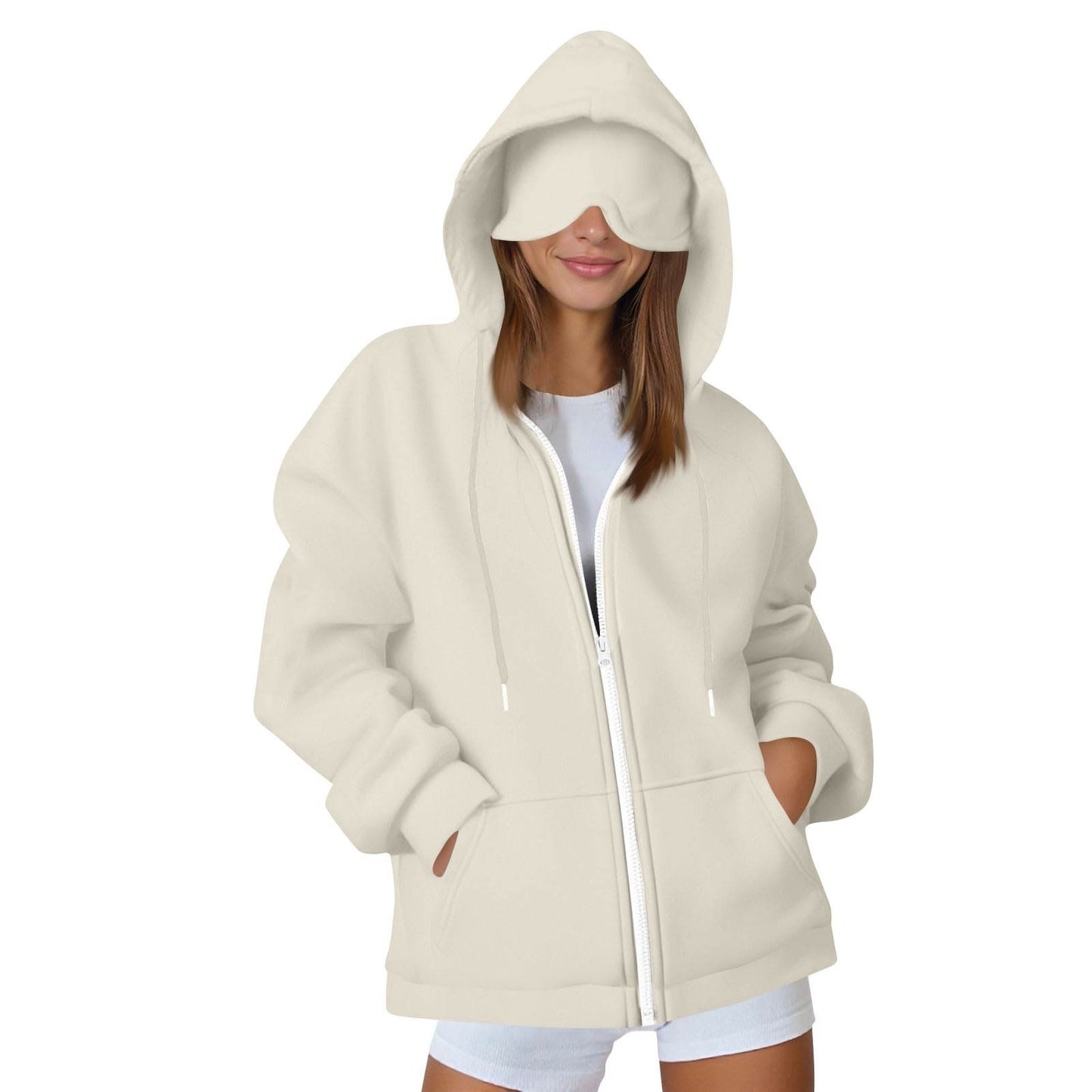 Oversized Zip Up Hoodie Women with Pockets