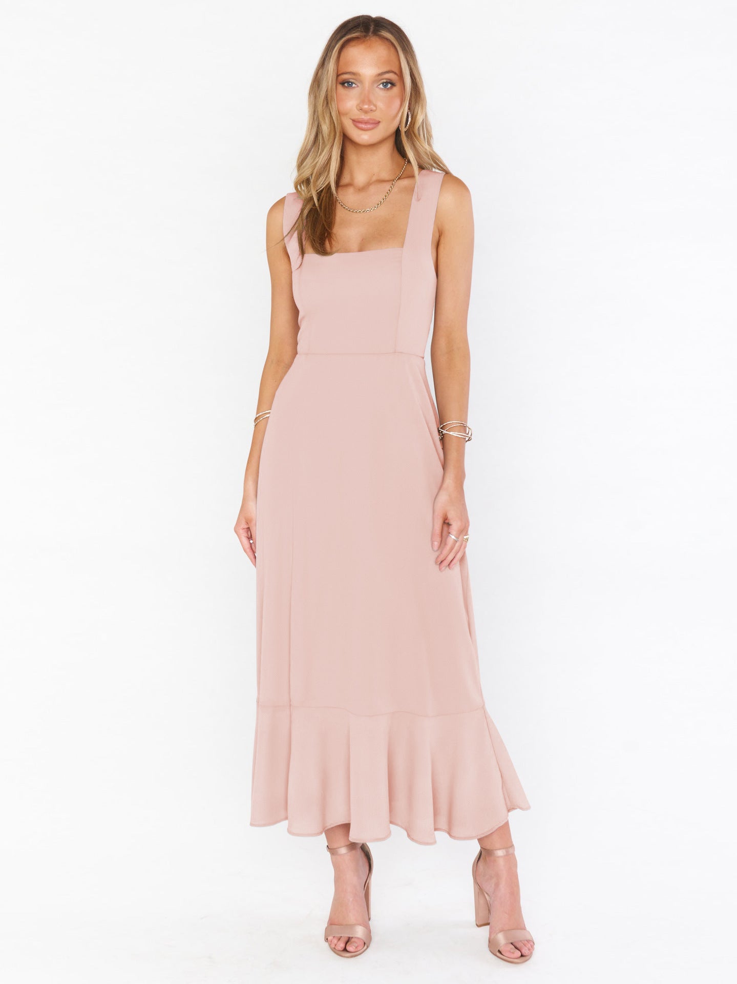 Elegant Women's Commuter Split Dress French High-End Skirt