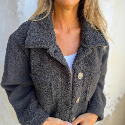 Women's Oversized Sherpa Jacket Button Front Fleece