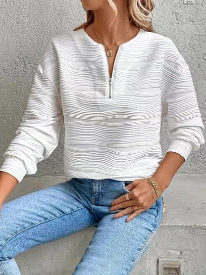 Women's Oversized Quarter Zip Long Sleeve Sweatshirt