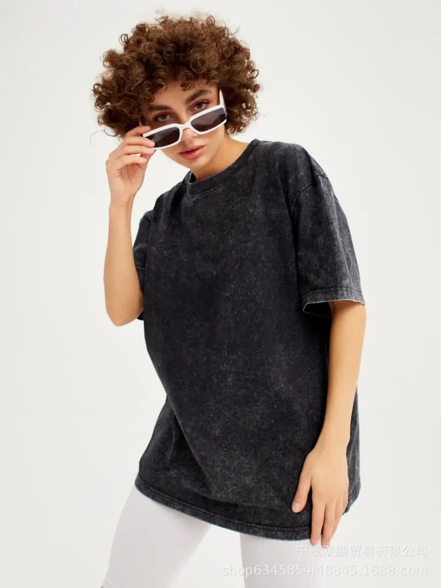 Women's Oversized Vintage Washed Cotton T-Shirt