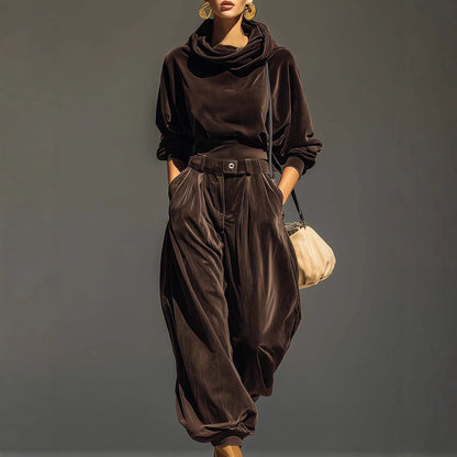 Womens Velvet Lounge Jogger Pants Set