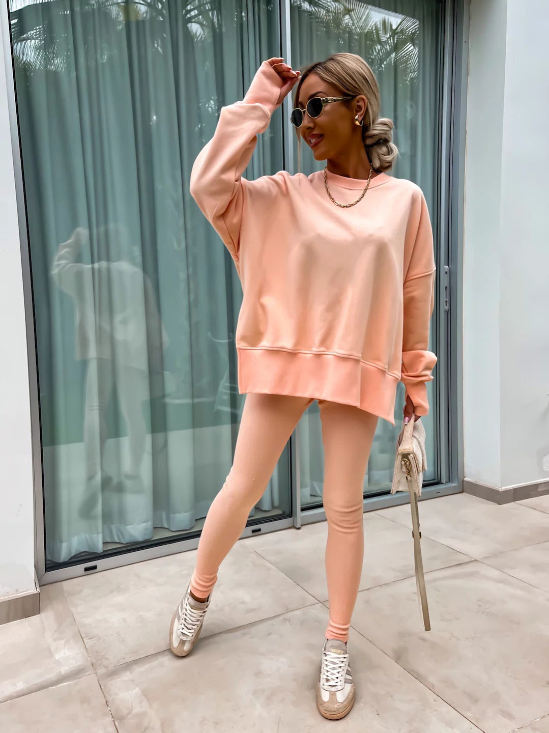 Oversized Sweatshirt and Leggings Two Piece Set