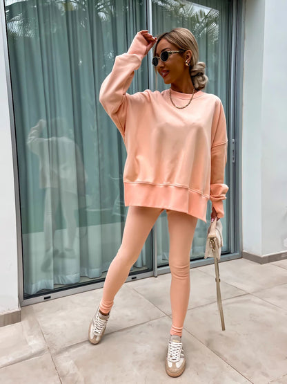 Oversized Sweatshirt and Leggings Two Piece Set