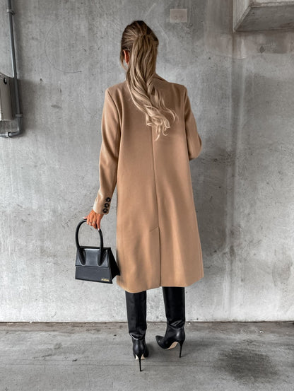 Women's Double Breasted Long Coat Fall Winter
