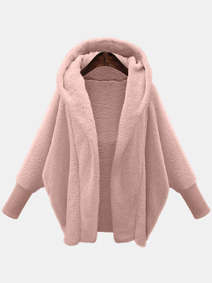 Women's Oversized Fuzzy Hooded Cardigan Plus Size