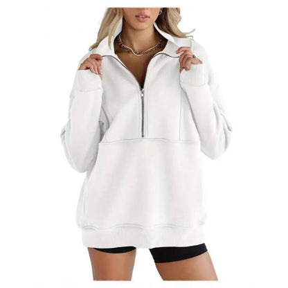 Women's Oversized Half Zip Fleece Pullover Sweatshirt