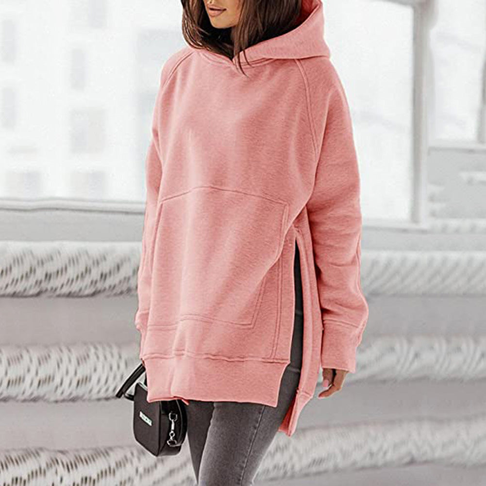 Women's Oversized Fleece Hoodie Tunic Pocket Pullover