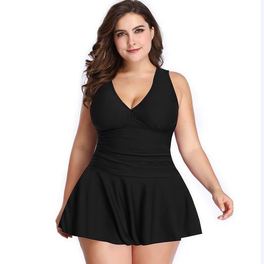 Plus Size Floral Swimdress for Women - Modest One-Piece Swimsuit