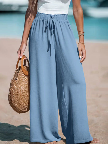 Women's High Waisted Wide Leg Drawstring Pants