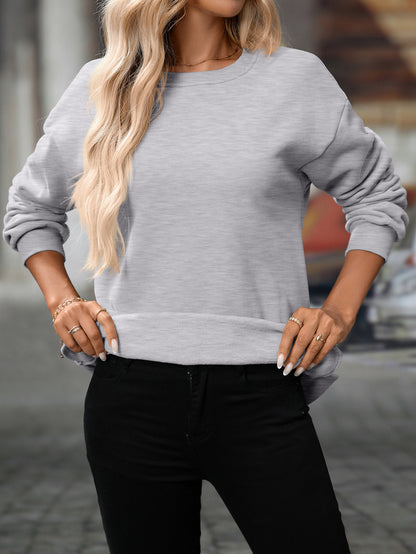 Trendy Y2K Fleece Pullover Sweatshirt – Fall/Winter Casual Top