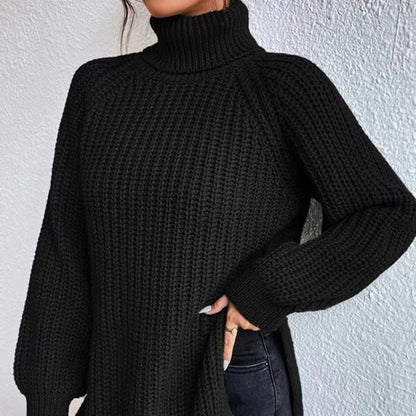 Women's Oversized Chunky Turtleneck Sweater Long Knit
