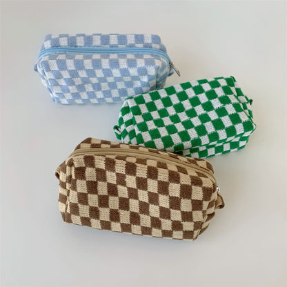 Wool Checkerboard Large Capacity Portable Storage Bag