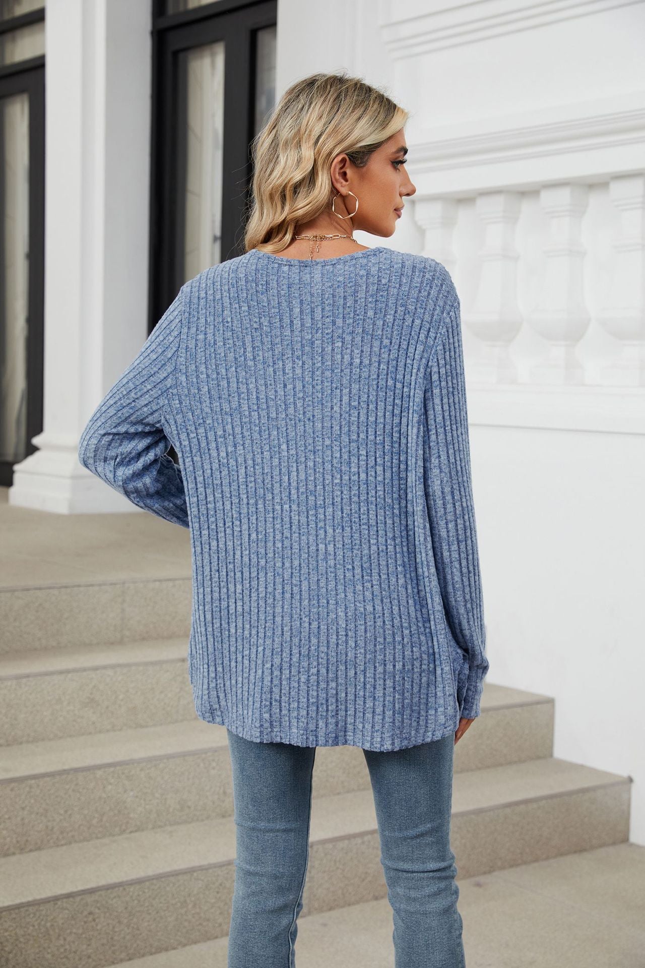 Soft Ribbed Button-Down Knit Cardigan for Fall & Winter