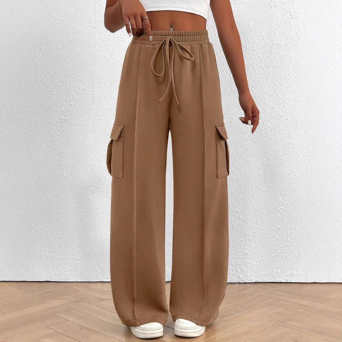 Women's Wide Leg Cargo Sweatpants with Pockets