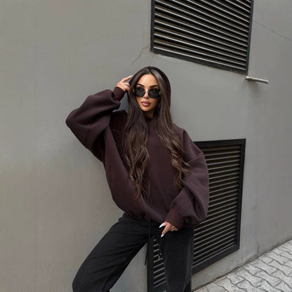 Women's Oversized Fleece Drop Shoulder Hoodie