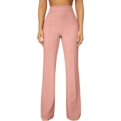 High Waist Straight Leg Pants | Women's Work Trousers