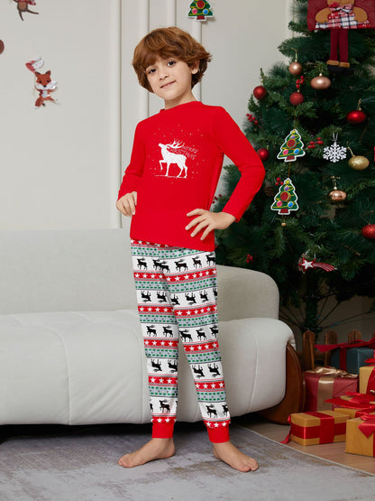 Christmas deer letter star parent-child outfit printed loungewear Christmas pajamas