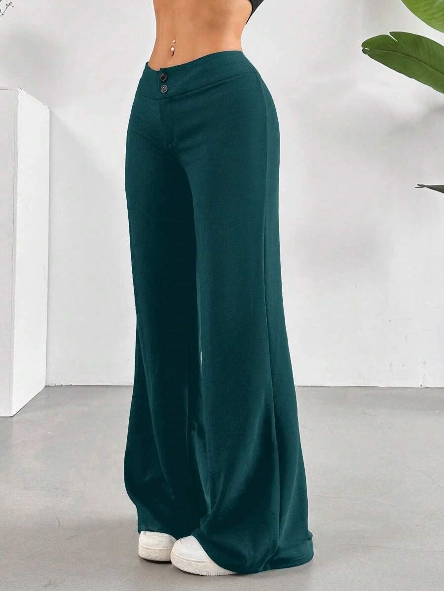 Black High Waist Wide Leg Palazzo Pants for Women