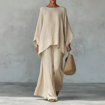 Women's Linen Wide Leg Pants Matching Set