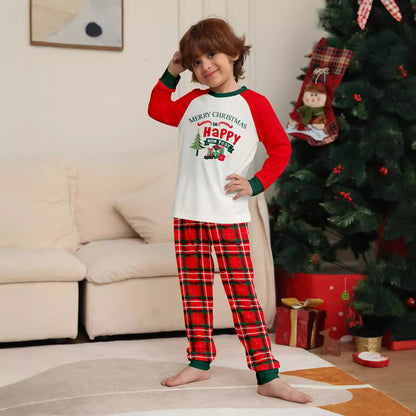 Christmas Gift Plaid Letter Parent-child Package Printed Christmas Pajamas