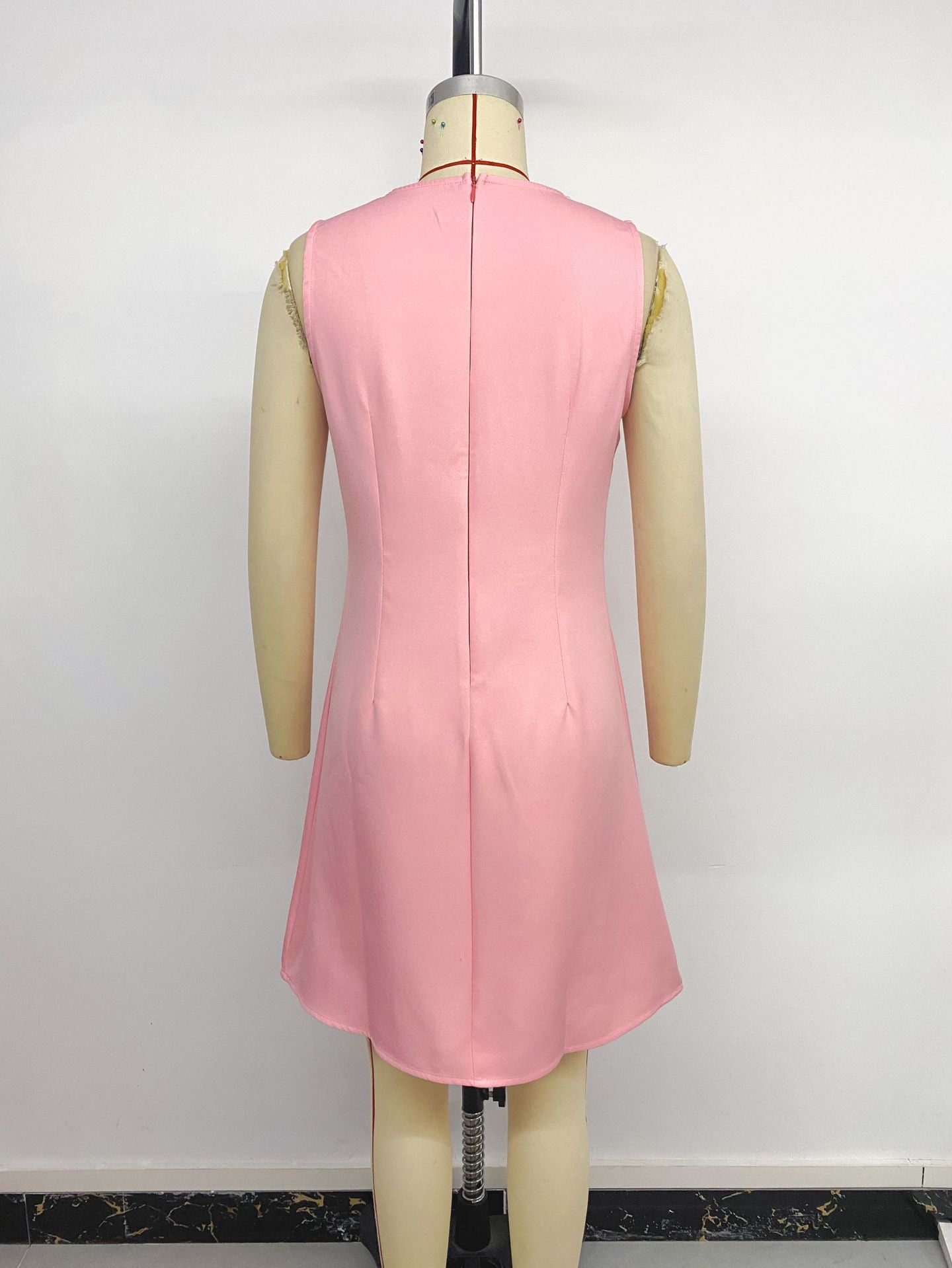 Pink Pearl Mini Dress Sleeveless Cocktail Party Dress