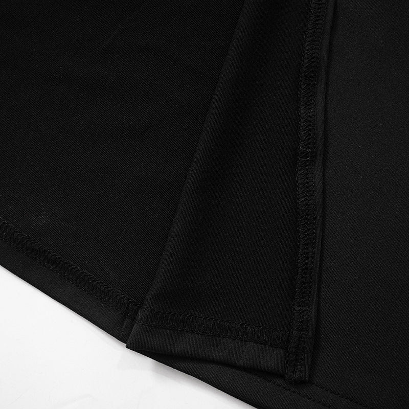 Black Sexy Deep V Long Sleeve High Slit Maxi Dress