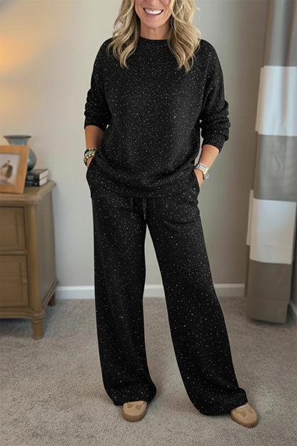 Women's Sparkle Lounge Set 2 Piece Sweatshirt Pants