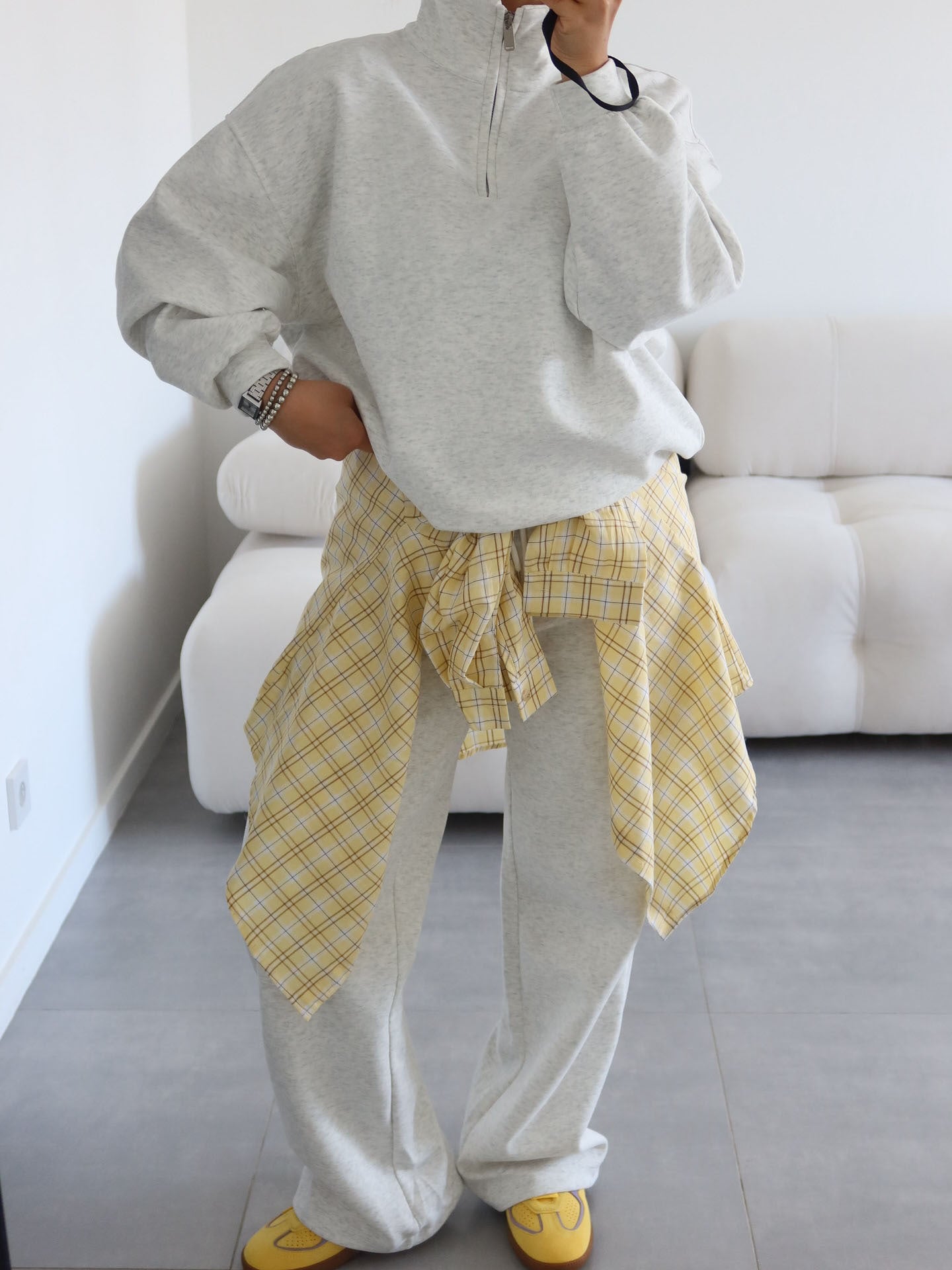 Women's Oversized Half Zip Sweatshirt Sweatpants Lounge Set